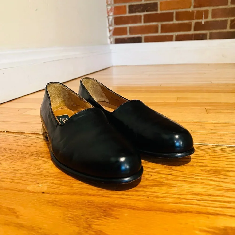 Zelli Men's Leather Black Loafers Flat Oxford Sz 9.5 M, Hand Crafted In Italy.